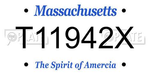 T11942X Massachusetts License Plate