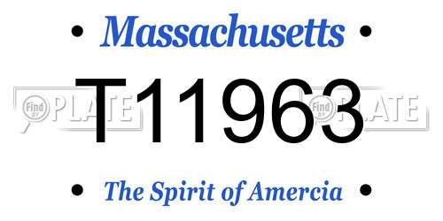 T11963 Massachusetts License Plate