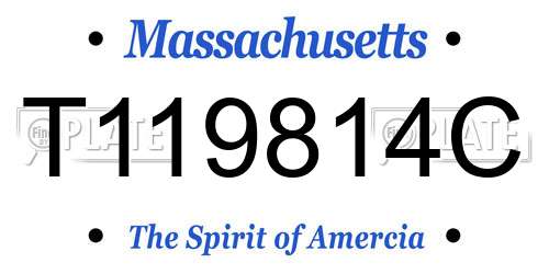 T119814C Massachusetts License Plate