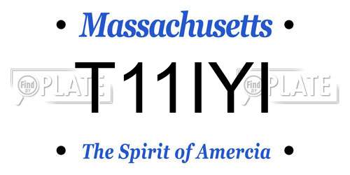 T11IYI Massachusetts License Plate