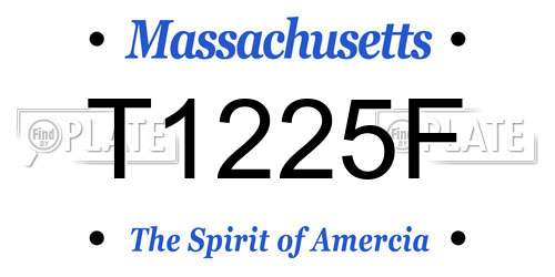 T1225F Massachusetts License Plate