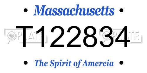 T122834 Massachusetts License Plate