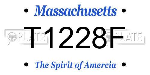 T1228F Massachusetts License Plate