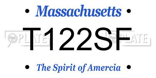 T122SF Massachusetts License Plate