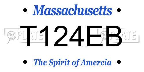 T124EB Massachusetts License Plate