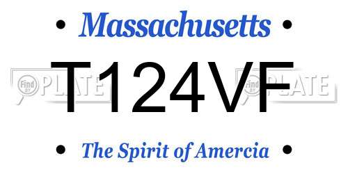 T124VF Massachusetts License Plate