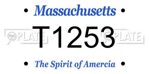 T1253 Massachusetts License Plate
