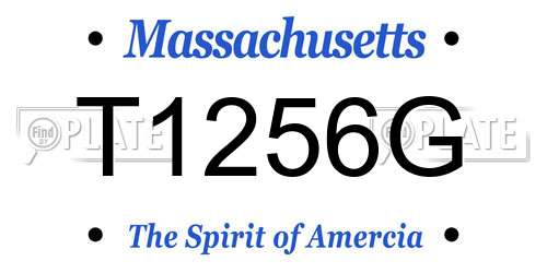 T1256G Massachusetts License Plate