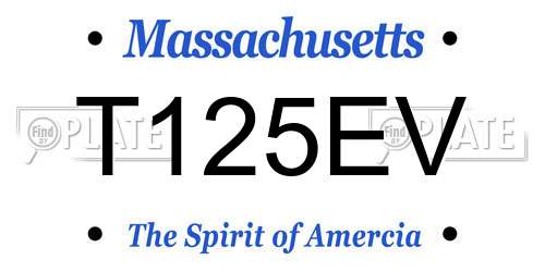 T125EV Massachusetts License Plate