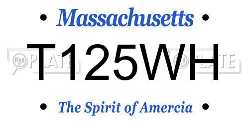 T125WH Massachusetts License Plate