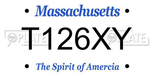 T126XY Massachusetts License Plate