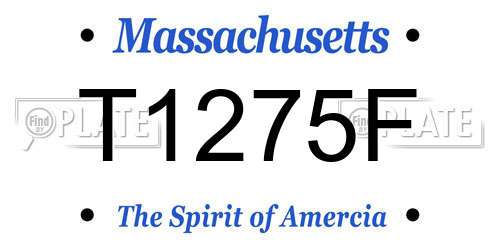 T1275F Massachusetts License Plate