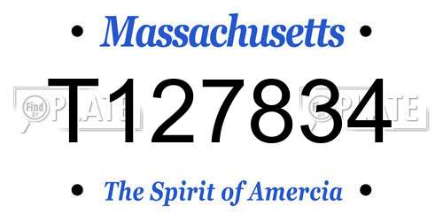 T127834 Massachusetts License Plate