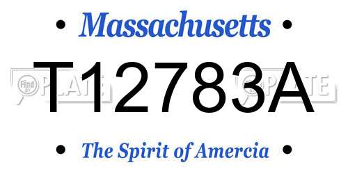 T12783A Massachusetts License Plate
