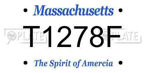 T1278F Massachusetts License Plate
