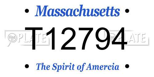 T12794 Massachusetts License Plate