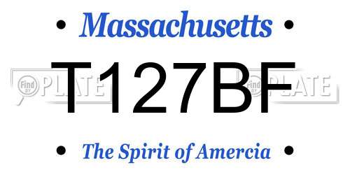 T127BF Massachusetts License Plate