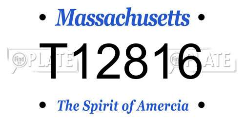 T12816 Massachusetts License Plate