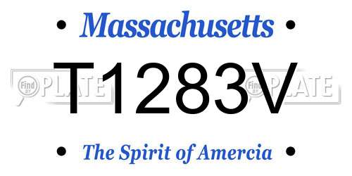 T1283V Massachusetts License Plate
