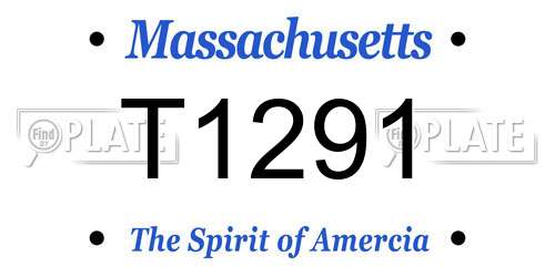 T1291 Massachusetts License Plate