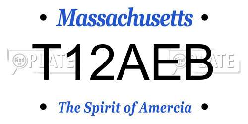 T12AEB Massachusetts License Plate