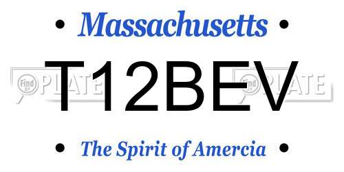 T12BEV Massachusetts License Plate