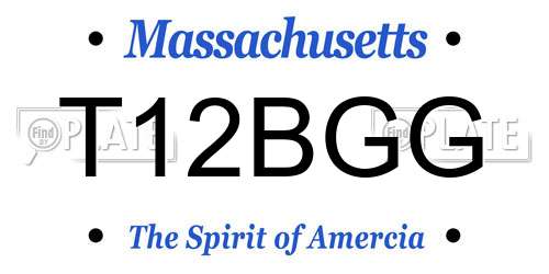 T12BGG Massachusetts License Plate
