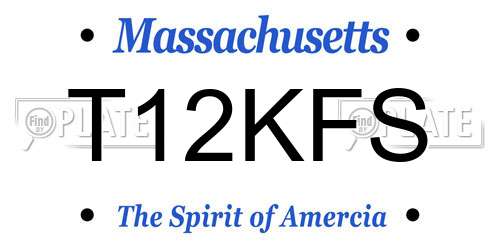 T12KFS Massachusetts License Plate