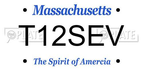 T12SEV Massachusetts License Plate