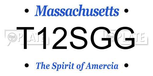 T12SGG Massachusetts License Plate