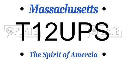 T12UPS Massachusetts License Plate