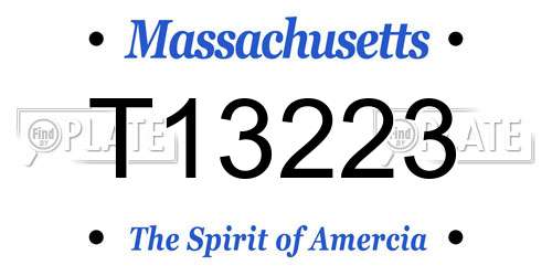 T13223 Massachusetts License Plate