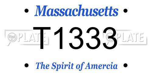 T1333 Massachusetts License Plate