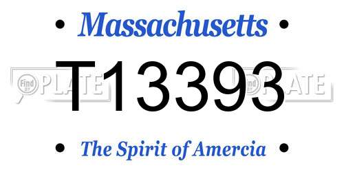 T13393 Massachusetts License Plate