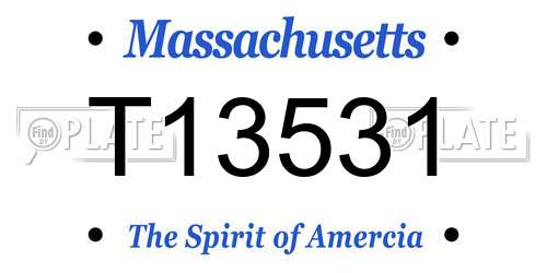 T13531 Massachusetts License Plate