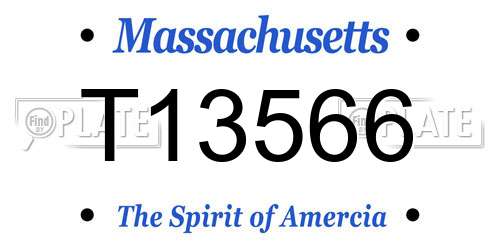 T13566 Massachusetts License Plate