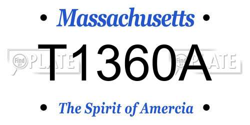 T1360A Massachusetts License Plate