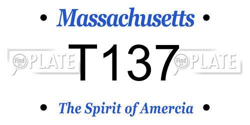 T137 Massachusetts License Plate