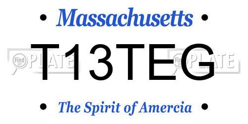 T13TEG Massachusetts License Plate