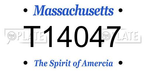 T14047 Massachusetts License Plate