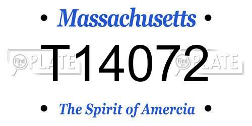 T14072 Massachusetts License Plate