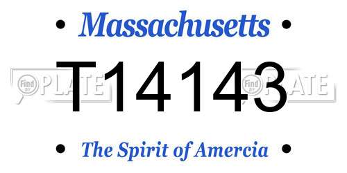 T14143 Massachusetts License Plate