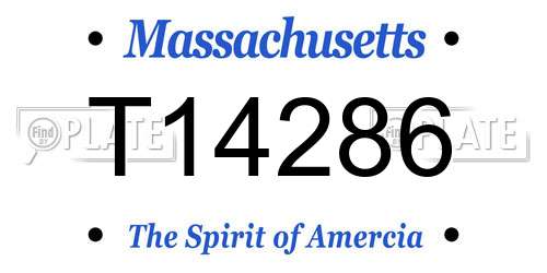T14286 Massachusetts License Plate