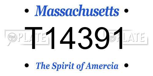 T14391 Massachusetts License Plate