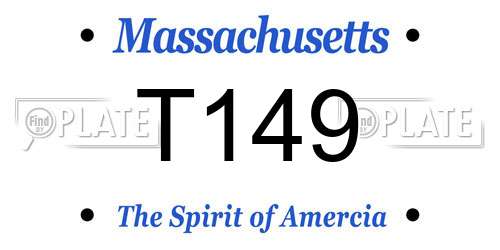 T149 Massachusetts License Plate