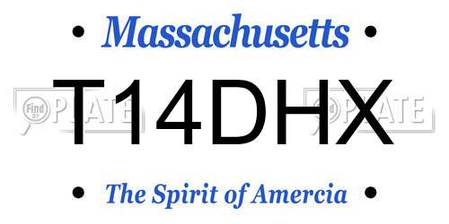 T14DHX Massachusetts License Plate