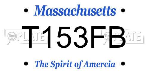 T153FB Massachusetts License Plate