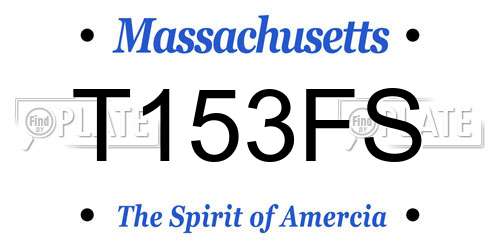 T153FS Massachusetts License Plate