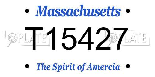 T15427 Massachusetts License Plate