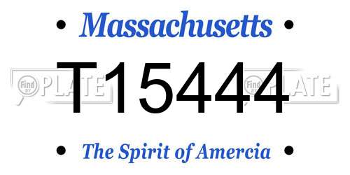T15444 Massachusetts License Plate